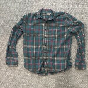 Faherty Men's Plaid Button-Down Shirt - Teal and Red